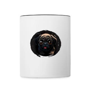 Bitte erschreck meinen Hund nicht Mopse Mops - Tasse zweifarbig - Weiß/Schwarz - Vorne