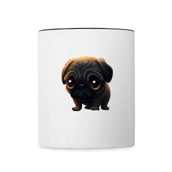 Bitte erschreck meinen Hund nicht Mopse Mops - Tasse zweifarbig - Weiß/Schwarz - Vorne