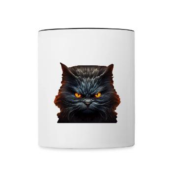 Katze Kätzchen Katzenhalter Katzen Sarkasmus - Tasse zweifarbig - Weiß/Schwarz - Vorne
