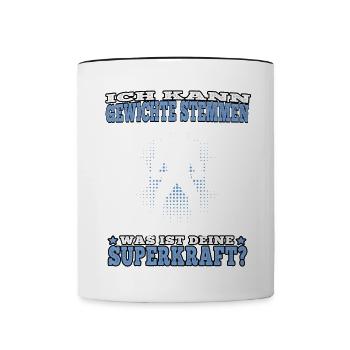 Ich kann Gewichte stemmen Workout Fitness Pumpen - Tasse zweifarbig - Weiß/Schwarz - Vorne