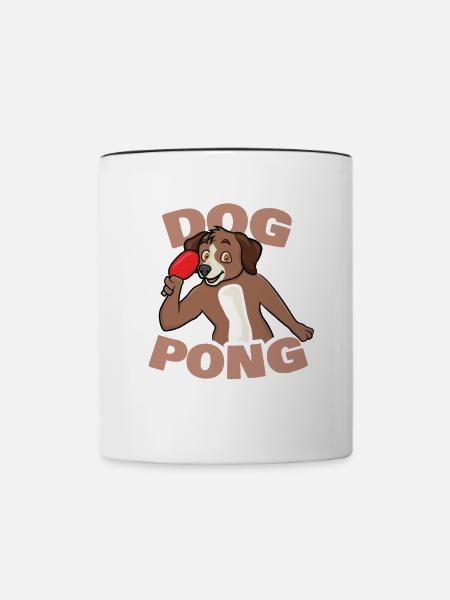 Ping Pong Hund - Tasse zweifarbig - Weiß/Schwarz