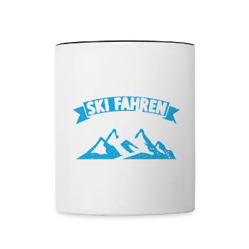 Lustige Skifahrer Skifahren Ski Fahrer Geschenk - Tasse zweifarbig - Weiß/Schwarz - Vorne