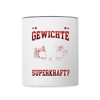 Ich kann Gewichte stemmen Workout Fitness Pumpen - Tasse zweifarbig - Weiß/Schwarz - Vorne