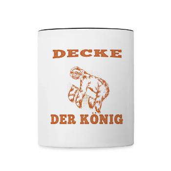Faultier Der König will schlafen faul Faulenzer - Tasse zweifarbig - Weiß/Schwarz - Vorne
