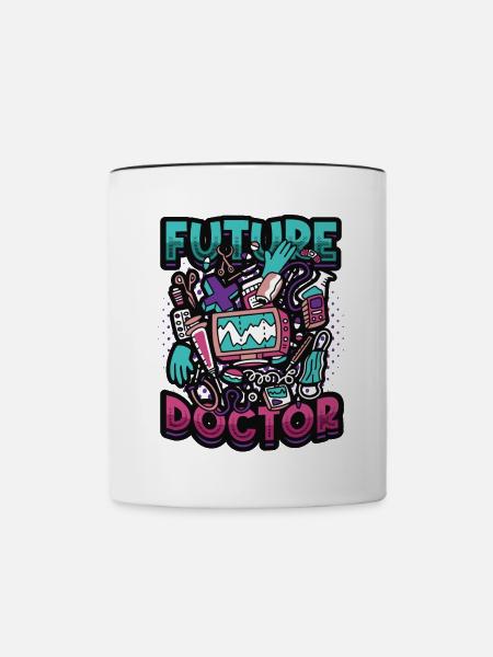 Zukünftiger Arzt, Medizinstudent - Tasse zweifarbig - Weiß/Schwarz