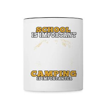 Le camping est plus important camping caravane vacances - Mug contrasté - blanc/noir - Devant