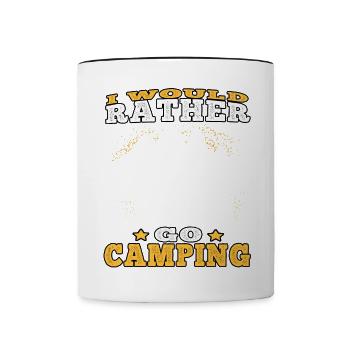 Le camping préfère les vacances en caravane - Mug contrasté - blanc/noir - Devant