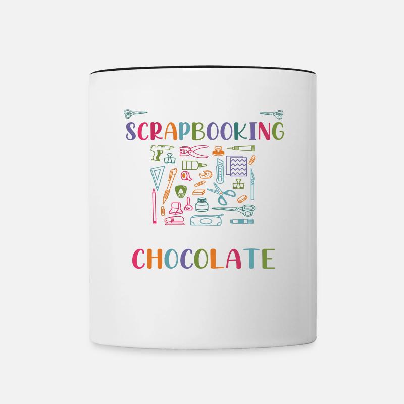 Prévisions du week-end Scrapbooking avec chocolat - Mug contrasté - blanc/noir