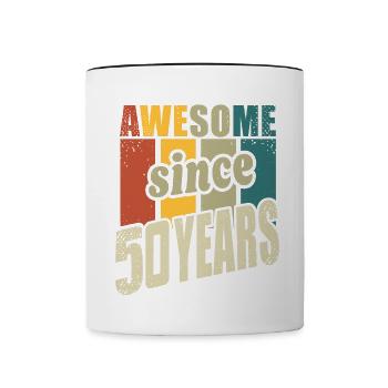 50 years old Awesome since 50 years 50th birthday - Contrasting Mug - white/black - Front