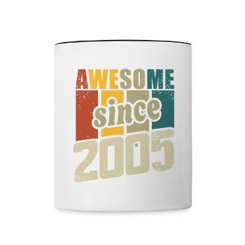 18 years old Awesome since 2005 18th birthday - Contrasting Mug - white/black - Front