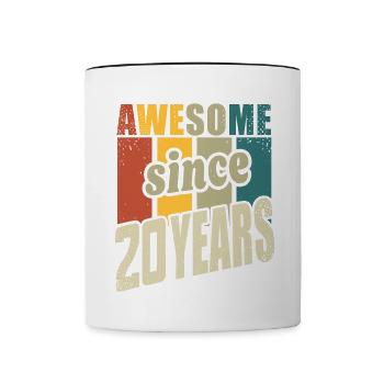 20 years old Awesome since 20 years 20th birthday - Contrasting Mug - white/black - Front