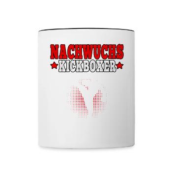 Kickboxen Nachwuchs Kickboxer Muay Thai Kampfsport - Tasse zweifarbig - Weiß/Schwarz - Vorne