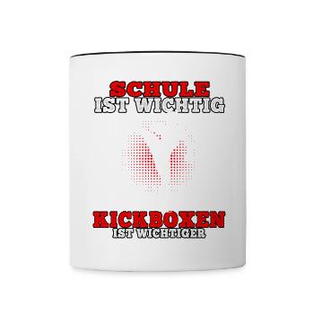 Kickboxen ist wichtiger Muay Thai Kampfsport - Tasse zweifarbig - Weiß/Schwarz - Vorne