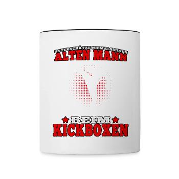 Kickboxen ist wichtiger Muay Thai Kampfsport - Tasse zweifarbig - Weiß/Schwarz - Vorne