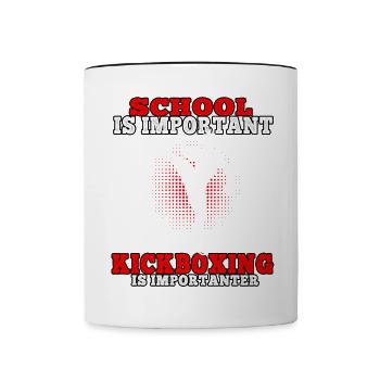 Kickboxen ist wichtiger Muay Thai Kampfsport - Tasse zweifarbig - Weiß/Schwarz - Vorne