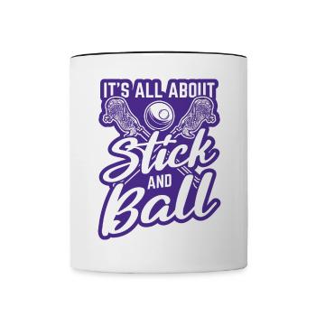 Lacrosse LAX Club Team Players Coaches Fans Coach - Contrasting Mug - white/black - Front