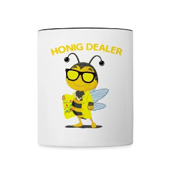 Honig Dealer Imker Honig Biene Imkerei Bienenzucht - Tasse zweifarbig - Weiß/Schwarz - Vorne