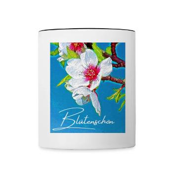 Blütenschön - Wortschätze - vergessene Wörter - Tasse zweifarbig - Weiß/Schwarz - Vorne