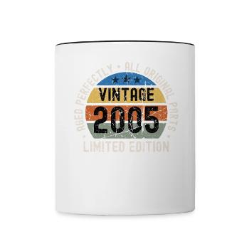 18ème Anniversaire Millésime 2005 - Mug contrasté - blanc/noir - Devant