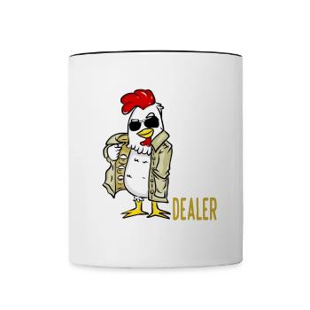 Eier Dealer Hühner Ei Hahn Landwirt Hühnerstall - Tasse zweifarbig - Weiß/Schwarz - Vorne
