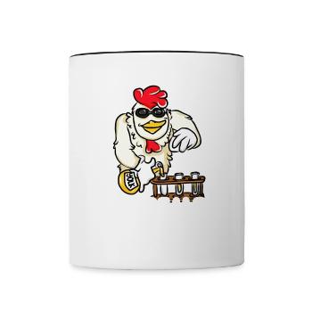 Eier Dealer Hühner Ei Hahn Landwirt Hühnerstall - Tasse zweifarbig - Weiß/Schwarz - Vorne
