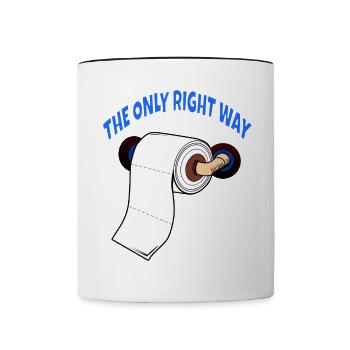 Toilettenpapier Der Richtige Weg lustiges - Tasse zweifarbig - Weiß/Schwarz - Vorne