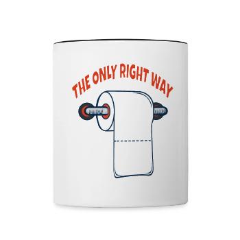 Toilettenpapier Der Richtige Weg lustiges - Tasse zweifarbig - Weiß/Schwarz - Vorne