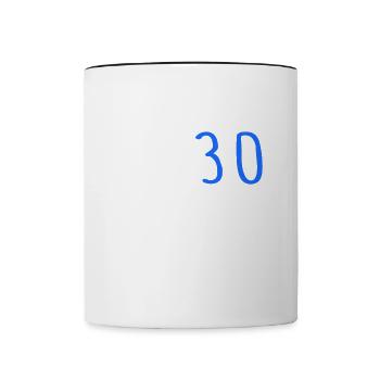 Ich bin jetzt 30 Jahre 30. Geburtstag Deko - Tasse zweifarbig - Weiß/Schwarz - Vorne