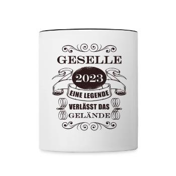 Ausbildung 2023 Abschluss bestanden Legende Azubi - Tasse zweifarbig - Weiß/Schwarz - Vorne