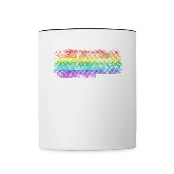 CSD LGBT Rainbow LGBTQ Heart Pride Love - Contrasting Mug - white/black - Front