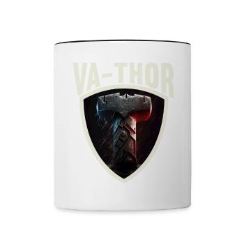 Papa Vathor Va Thor Vatertag Vatertagsgeschenk - Tasse zweifarbig - Weiß/Schwarz - Vorne