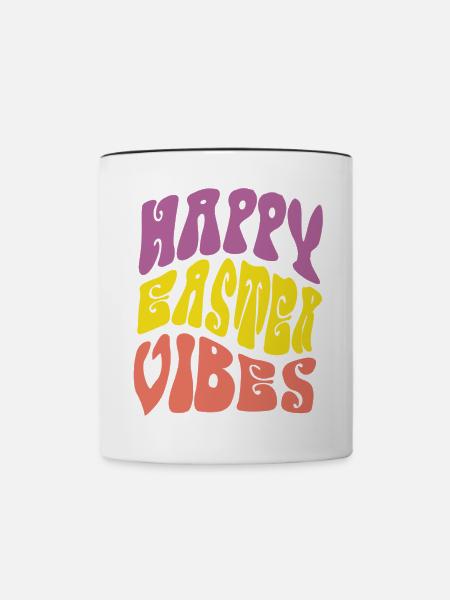 Happy Easter Vibes - Tasse zweifarbig - Weiß/Schwarz
