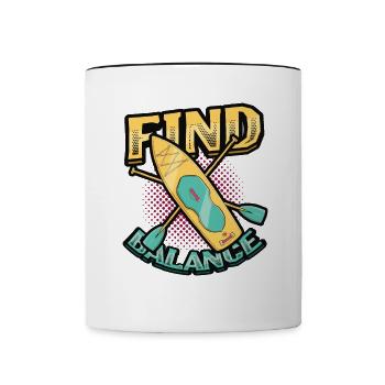 Finding balance - Contrasting Mug - white/black - Front