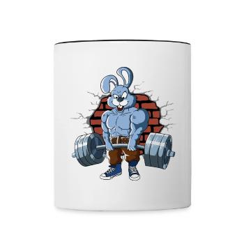 Fitnesstraining Pumpernickel Kreuzheben Fitness - Tasse zweifarbig - Weiß/Schwarz - Vorne