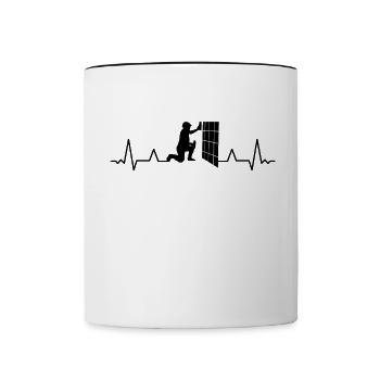 Fliesenverleger Handwerker Plattenleger - Tasse zweifarbig - Weiß/Schwarz - Vorne