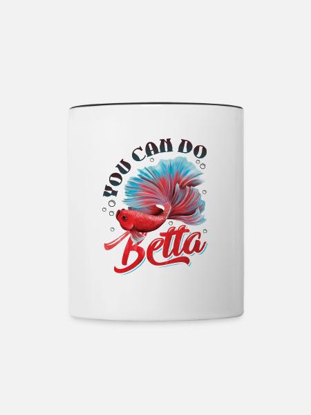 Haltung Von Betta-fischen - Tasse zweifarbig - Weiß/Schwarz
