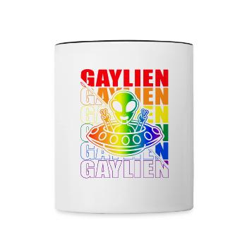 Gender Lesben, Schwule, Trans, Queer Regenbogen - Tasse zweifarbig - Weiß/Schwarz - Vorne