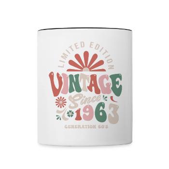 1963 Anniversary 60 Years vintage - Contrasting Mug - white/black - Front