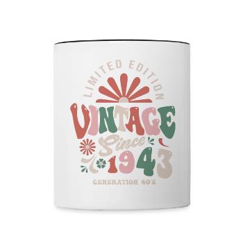 1943 Birthday 80 Years Vintage Groovy - Contrasting Mug - white/black - Front