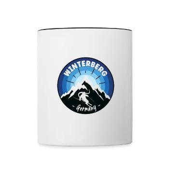 Skiing Winterberg Germany Blue - Contrasting Mug - white/black - Front