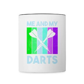 Fléchettes Sport Club, Jeu de fléchettes, Fléchettes Arrow Sport - Mug contrasté - blanc/noir - Devant