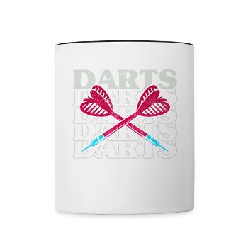 Fléchettes Sport Club, Jeu de fléchettes, Fléchettes Arrow Sport - Mug contrasté - blanc/noir - Devant