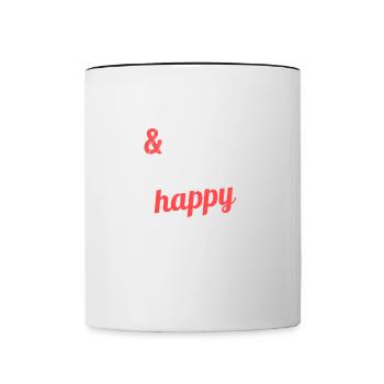 Divorcé et fauché mais finalement heureux divorce - Mug contrasté - blanc/noir - Devant