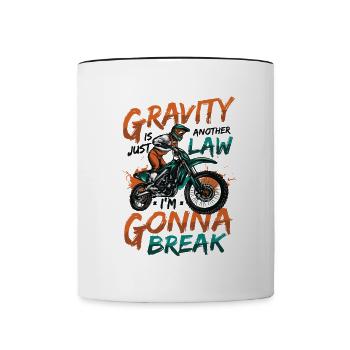 Gravity, another law - Contrasting Mug - white/black - Front