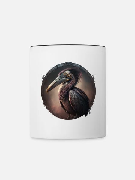 Schuhschnabel - Tasse zweifarbig - Weiß/Schwarz