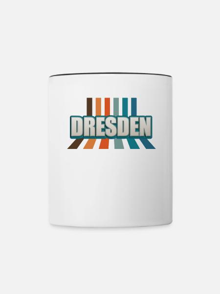 Dresdnerin Dresdner Dresden - Tasse zweifarbig - Weiß/Schwarz