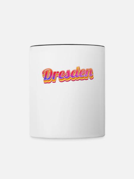 Dresdnerin Dresdner Dresden - Tasse zweifarbig - Weiß/Schwarz