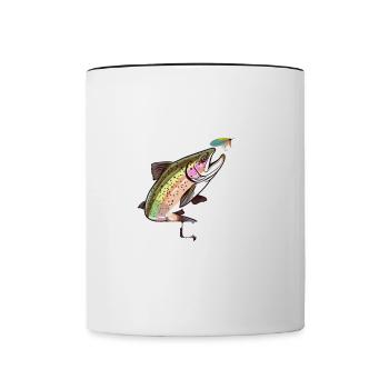 Trout Fishing - Trout Don't Bite Ugly Flies Gear - Tasse zweifarbig - Weiß/Schwarz - Vorne