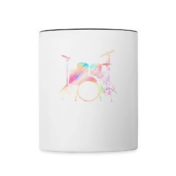Drummers Drummers Drummers Drummers - Contrasting Mug - white/black - Front