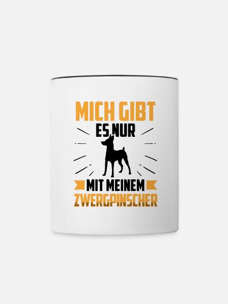 Nur mit meinem Zwergpinscher Pinscher - Tasse zweifarbig - Weiß/Schwarz